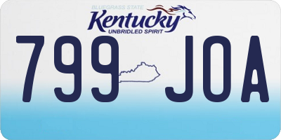 KY license plate 799JOA