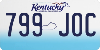 KY license plate 799JOC