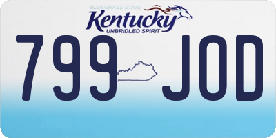 KY license plate 799JOD