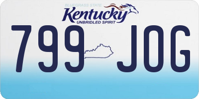 KY license plate 799JOG