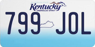 KY license plate 799JOL