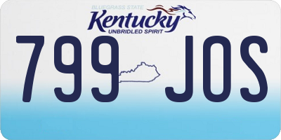 KY license plate 799JOS