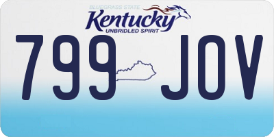 KY license plate 799JOV