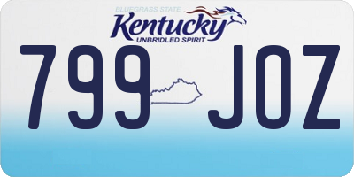 KY license plate 799JOZ