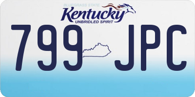 KY license plate 799JPC