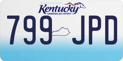 KY license plate 799JPD