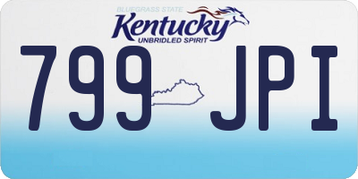 KY license plate 799JPI
