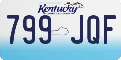 KY license plate 799JQF