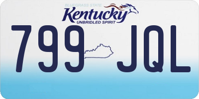KY license plate 799JQL