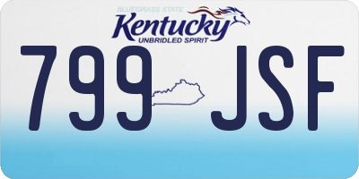 KY license plate 799JSF