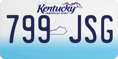 KY license plate 799JSG