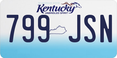 KY license plate 799JSN