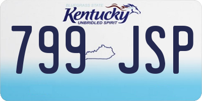 KY license plate 799JSP