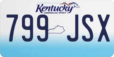 KY license plate 799JSX