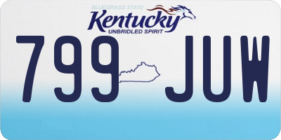 KY license plate 799JUW