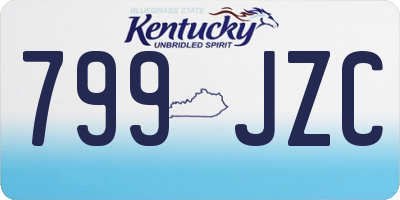 KY license plate 799JZC