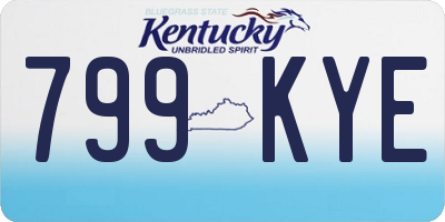KY license plate 799KYE