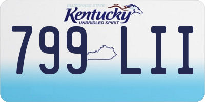 KY license plate 799LII