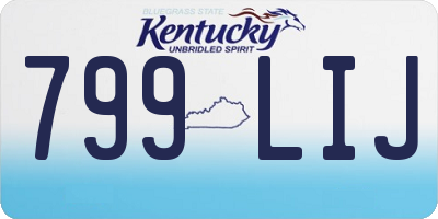 KY license plate 799LIJ