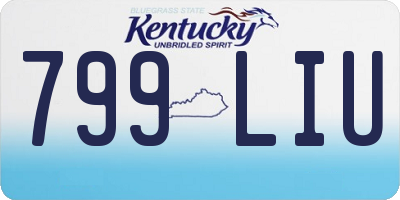 KY license plate 799LIU