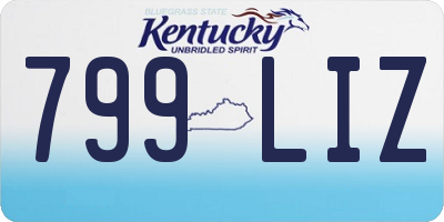 KY license plate 799LIZ