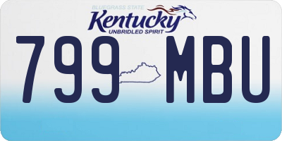 KY license plate 799MBU
