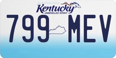 KY license plate 799MEV