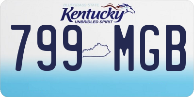 KY license plate 799MGB