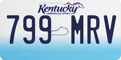 KY license plate 799MRV