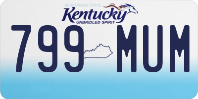KY license plate 799MUM