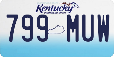 KY license plate 799MUW