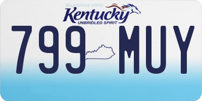 KY license plate 799MUY