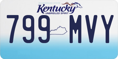 KY license plate 799MVY