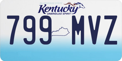 KY license plate 799MVZ