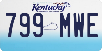 KY license plate 799MWE