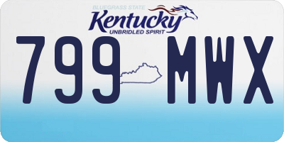 KY license plate 799MWX