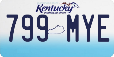 KY license plate 799MYE