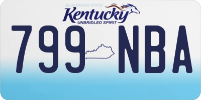 KY license plate 799NBA