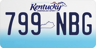 KY license plate 799NBG
