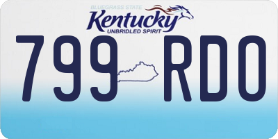 KY license plate 799RDO