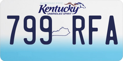 KY license plate 799RFA