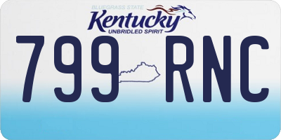 KY license plate 799RNC