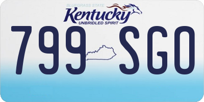 KY license plate 799SGO