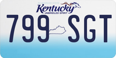 KY license plate 799SGT