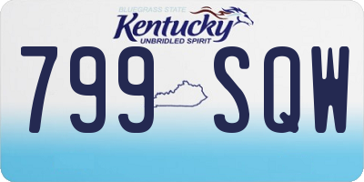KY license plate 799SQW