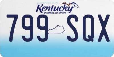 KY license plate 799SQX