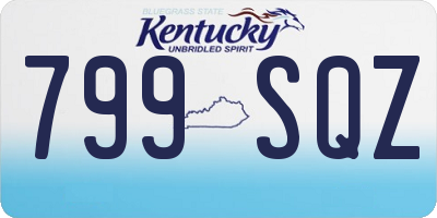 KY license plate 799SQZ
