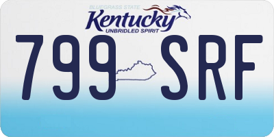 KY license plate 799SRF