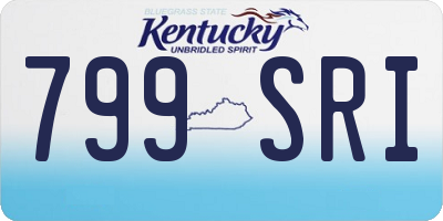 KY license plate 799SRI