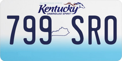 KY license plate 799SRO